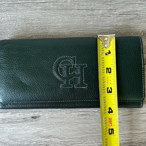 COMO HOUSE Made in Italy Dark Green Leather Long Kisslock Wallet - Picture 13 of 14